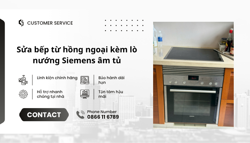 Sửa chữa điện từ kèm lò nướng Siemens âm tủ